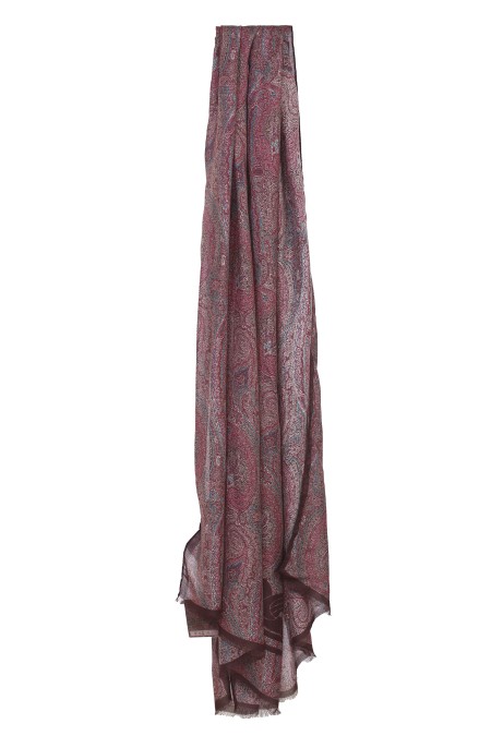 Shop ETRO  Scarf: Etro Paisley print scarf.
Scarf decorated with a Paisley print, characterized by an ornamental placed border. The scarf features a fringed edge.
Dimensions: 70x170cm.
Composition: 90% Modal 10% Cashmere.
Made in Italy.. 11777 9392-0100